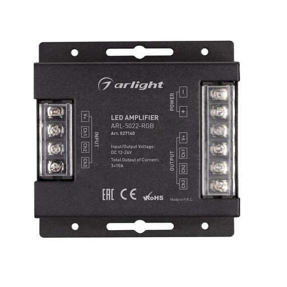 Arlight 027140 Усилитель ARL-5022-RGB (12-24V, 3x10A, 360-720W) (Arlight, IP20 Металл, 3 года) - ! УПАКОВКА СОСТОИТ ИЗ - 1 шт, изображение 4