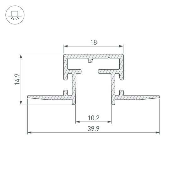 Arlight 029090 Профиль-держатель TEK-PIK-1010-2000 (Arlight, Алюминий) - ! УПАКОВКА СОСТОИТ ИЗ - 2 м/п, изображение 3