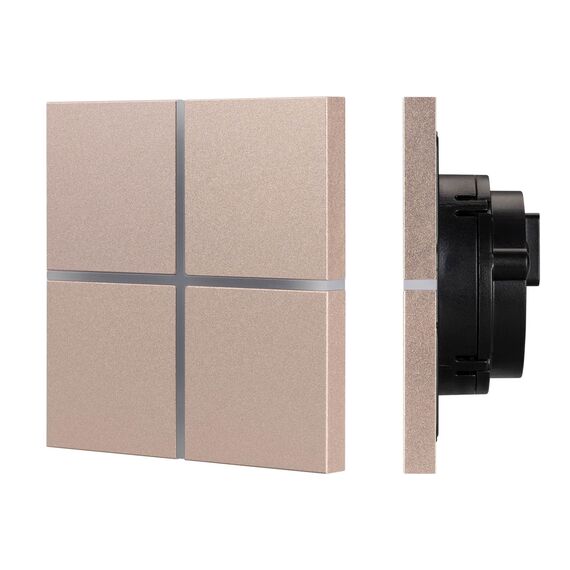 Arlight 039670 INTELLIGENT ARLIGHT Сенсорная панель KNX-304-13-IN Champagne (BUS, Frameless) (IARL, IP20 Металл, 2 года) - ! УПАКОВКА СОСТОИТ ИЗ - 1 шт, изображение 2