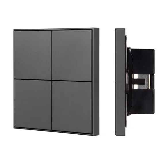 Arlight 039667 INTELLIGENT ARLIGHT Кнопочная панель KNX-304-23-IN Black (BUS, Frame) (IARL, IP20 Металл, 2 года) - ! УПАКОВКА СОСТОИТ ИЗ - 1 шт, изображение 2