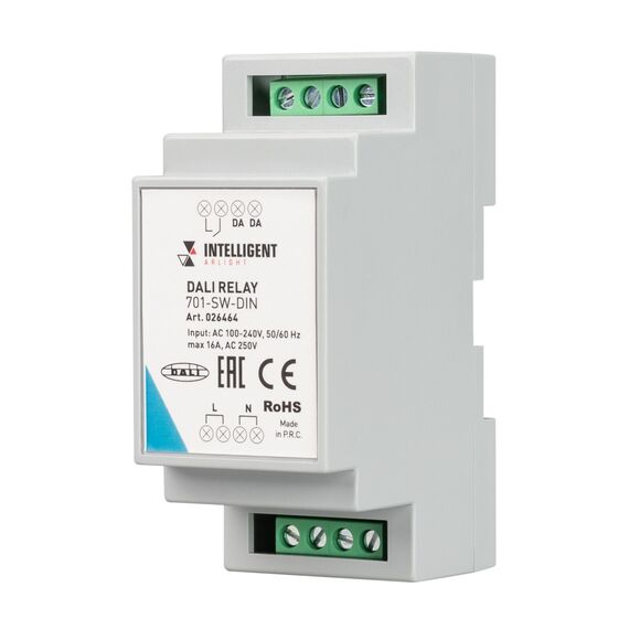 Arlight 026464 INTELLIGENT ARLIGHT Релейный модуль DALI-701-SW-DIN (BUS, 16A) (IARL, DIN-рейка) - ! УПАКОВКА СОСТОИТ ИЗ - 1 шт