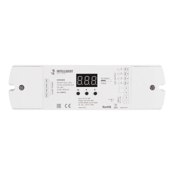 Arlight 038543 INTELLIGENT ARLIGHT Диммер SMART-DALI-204-72-SH-DT6/DT8-SUF (12-48V, 4x150-500mA) (IARL, IP20 Пластик, 5 лет) - ! УПАКОВКА СОСТОИТ ИЗ - 1 шт, изображение 6