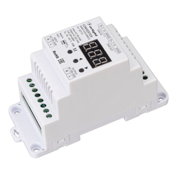 Arlight 027131 Конвертер SMART-K29-DMX512 (230V, 1x2A, TRIAC, DIN) (Arlight, IP20 Пластик, 5 лет) - ! УПАКОВКА СОСТОИТ ИЗ - 1 шт, изображение 2