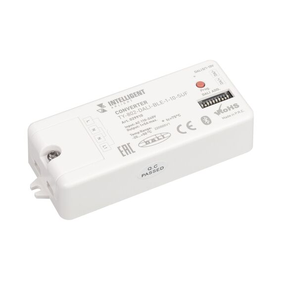 Arlight 029910 INTELLIGENT ARLIGHT Конвертер TY-802-DALI-BLE-1-10-SUF (230V, 10A, DALI, 0-10V) (IARL, IP20 Пластик, 3 года) - ! УПАКОВКА СОСТОИТ ИЗ - 1 шт, изображение 2