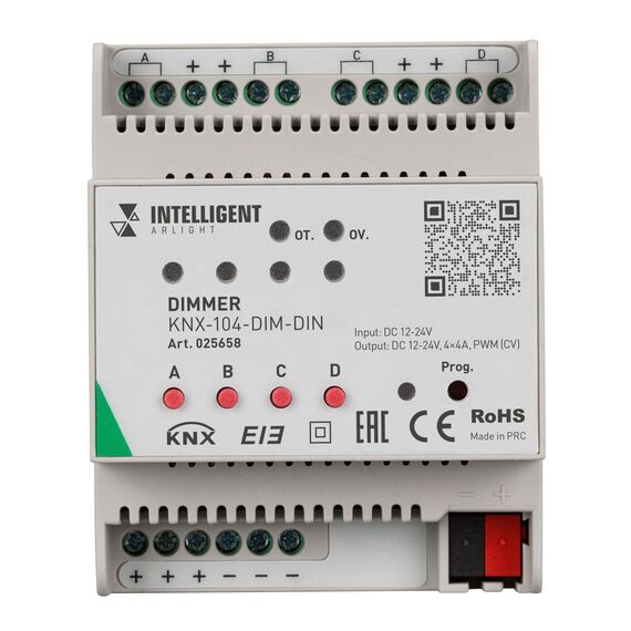 Arlight 025658 INTELLIGENT ARLIGHT Диммер KNX-104-DIM-DIN (12-24V, 4x4A) (IARL, IP20 Пластик, 2 года) - ! УПАКОВКА СОСТОИТ ИЗ - 1 шт, изображение 4