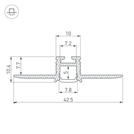 Arlight 030563 Профиль PIK-F-HIDE-2000 (Arlight, Алюминий) - ! УПАКОВКА СОСТОИТ ИЗ - 2 м/п, изображение 5