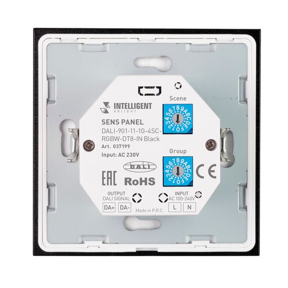 Arlight 037199 INTELLIGENT ARLIGHT Сенсорная панель DALI-901-11-1G-4SC-RGBW-DT8-IN Black (BUS/230V) (IARL, IP20 Пластик, 3 года) - ! УПАКОВКА СОСТОИТ ИЗ - 1 шт, изображение 5