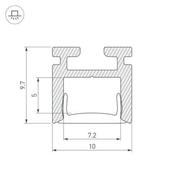 Arlight 029089 Профиль PIK-1010-2000 ANOD (Arlight, Алюминий) - ! УПАКОВКА СОСТОИТ ИЗ - 2 м/п, изображение 5