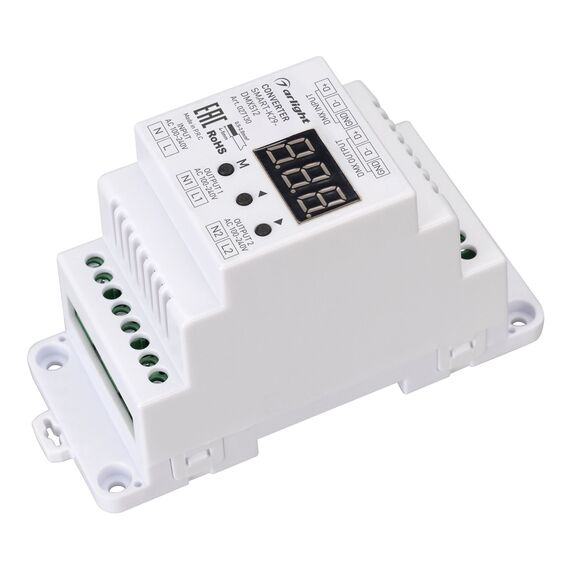 Arlight 027130 Конвертер SMART-K29-DMX512 (230V, 2x1.2A, TRIAC, DIN) (Arlight, Пластик) - ! УПАКОВКА СОСТОИТ ИЗ - 1 шт
