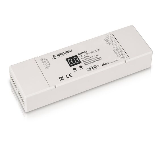 Arlight 031151 INTELLIGENT ARLIGHT Диммер DALI-104-DT8-SUF (12-36V, RGBW/MIX/XY, 4х5А) (IARL, IP20 Пластик, 3 года) - ! УПАКОВКА СОСТОИТ ИЗ - 1 шт
