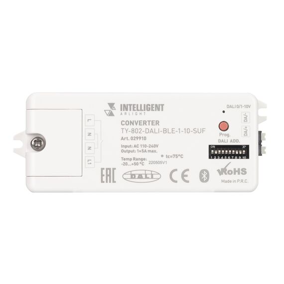 Arlight 029910 INTELLIGENT ARLIGHT Конвертер TY-802-DALI-BLE-1-10-SUF (230V, 10A, DALI, 0-10V) (IARL, IP20 Пластик, 3 года) - ! УПАКОВКА СОСТОИТ ИЗ - 1 шт, изображение 4