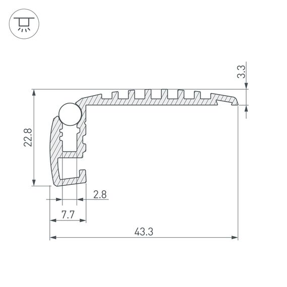 Arlight 019195 Профиль STEP-MINI-2000 ANOD (Arlight, Алюминий) - ! УПАКОВКА СОСТОИТ ИЗ - 2 м/п, изображение 8
