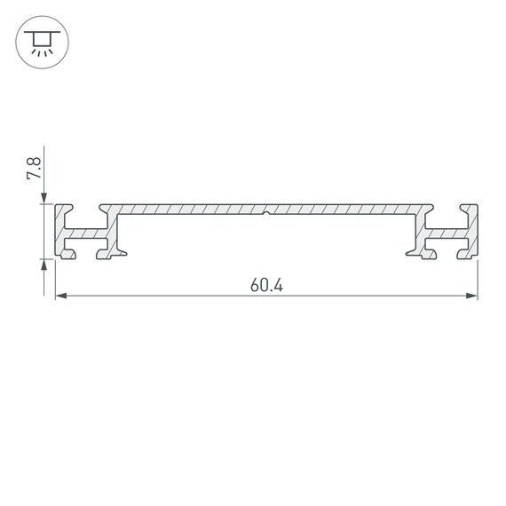 Arlight 019870 Профиль-держатель PHS-3X-BASE-H7.8-2000 ANOD (Arlight, Алюминий) - ! УПАКОВКА СОСТОИТ ИЗ - 2 м/п, изображение 3