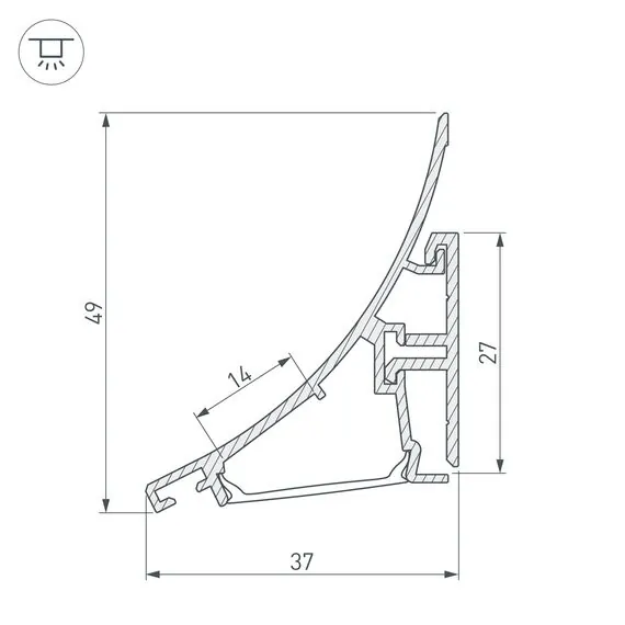 Arlight 021649 Профиль KARNIZ-R-2000 ANOD (Arlight, Алюминий) - ! УПАКОВКА СОСТОИТ ИЗ - 2 м/п, изображение 8