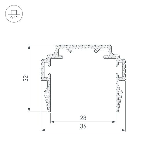 Arlight 035011 Профиль-держатель TEK-PLS-ZM-TK-2000 (Arlight, Алюминий) - ! УПАКОВКА СОСТОИТ ИЗ - 2 м/п, изображение 6