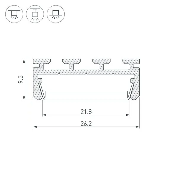 Arlight 016397 Профиль PLS-LOCK-2000 ANOD (Arlight, Алюминий) - ! УПАКОВКА СОСТОИТ ИЗ - 2 м/п, изображение 5