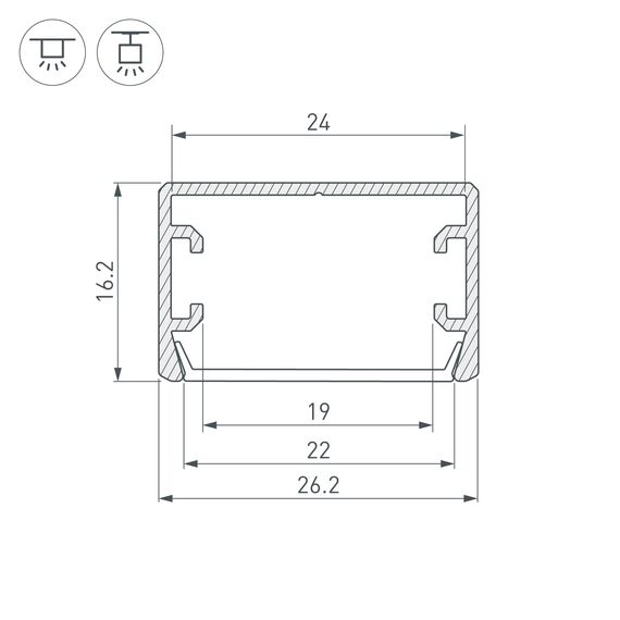 Arlight 033295 Профиль PLS-LOCK-H16-SMT-2000 ANOD BLACK (Arlight, Алюминий) - ! УПАКОВКА СОСТОИТ ИЗ - 2 м/п, изображение 5