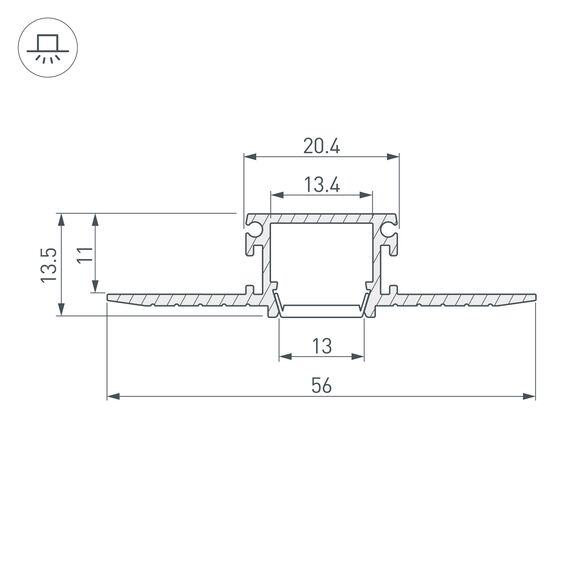 Arlight 024017 Профиль PDS-F-HIDE-2000 (Arlight, Алюминий) - ! УПАКОВКА СОСТОИТ ИЗ - 2 м/п, изображение 5