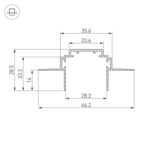 Arlight 026459 Профиль-держатель TEK-PLS-ZM-2000 (Arlight, Алюминий) - ! УПАКОВКА СОСТОИТ ИЗ - 2 м/п, изображение 4