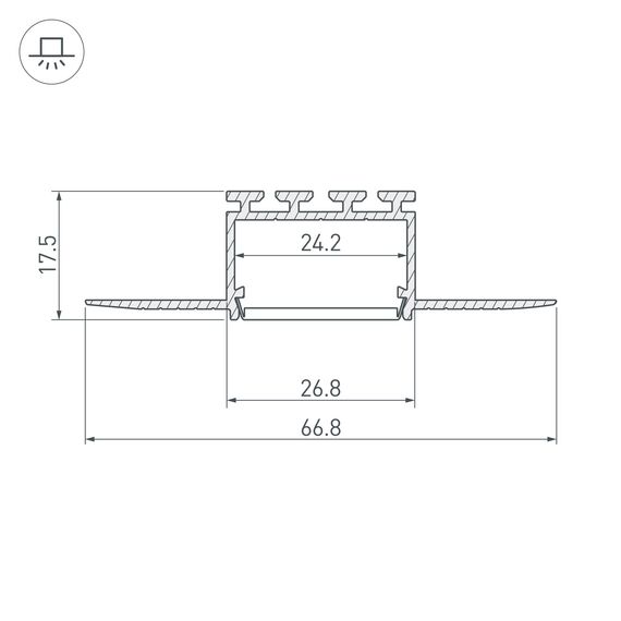 Arlight 023962 Профиль PLS-F-HIDE-2000 (Arlight, Алюминий) - ! УПАКОВКА СОСТОИТ ИЗ - 2 м/п, изображение 6