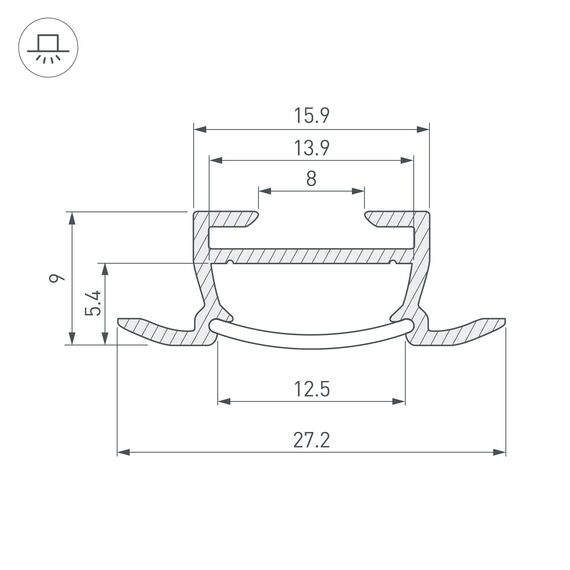Arlight 016936 Профиль TK-F-2000 (CT) ANOD (Arlight, Алюминий) - ! УПАКОВКА СОСТОИТ ИЗ - 2 м/п, изображение 6