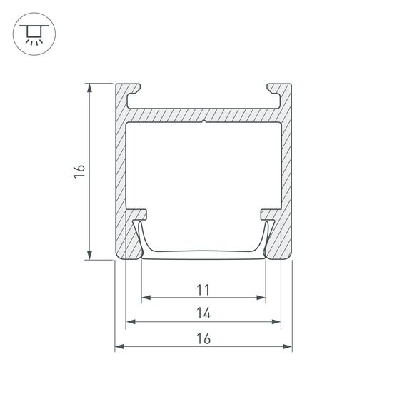 Arlight 023858 Профиль PDS-H16-2000 ANOD (Arlight, Алюминий) - ! УПАКОВКА СОСТОИТ ИЗ - 2 м/п, изображение 5