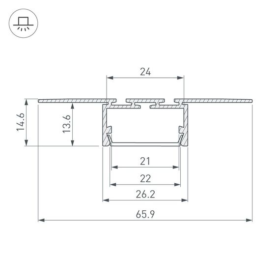 Arlight 042807 Профиль PLS-LOCK-H15-T-HIDE-3000 (Arlight, Алюминий) - ! УПАКОВКА СОСТОИТ ИЗ - 3 м/п, изображение 3