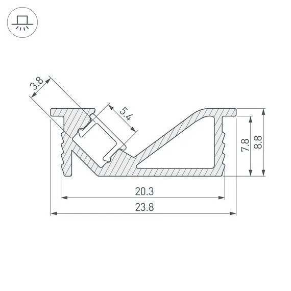 Arlight 031120(1) Профиль SL-BEVEL-2000 ANOD (Arlight, Алюминий) - ! УПАКОВКА СОСТОИТ ИЗ - 2 м/п, изображение 10