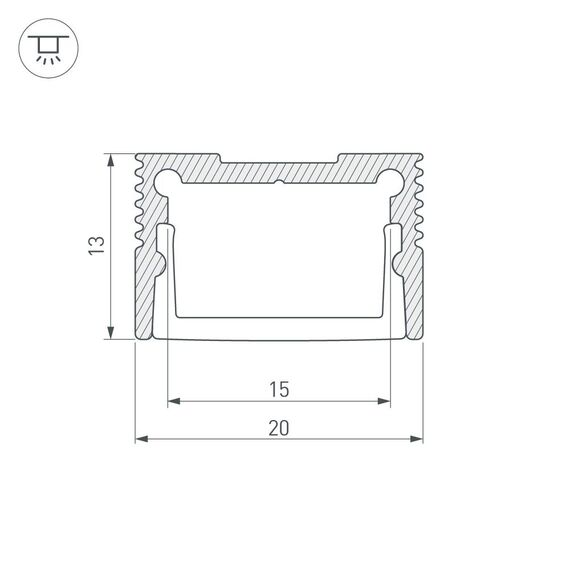 Arlight 037113 Профиль SL-SLIM20-H13-2000 WHITE (Arlight, Алюминий) - ! УПАКОВКА СОСТОИТ ИЗ - 2 м/п, изображение 5