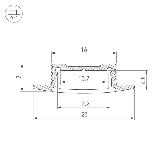 Arlight 023717 Профиль SL-SLIM-H7-F25-2000 ANOD (Arlight, Алюминий) - ! УПАКОВКА СОСТОИТ ИЗ - 2 м/п, изображение 6
