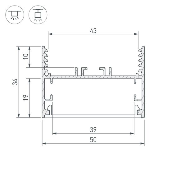 Arlight 029040 Профиль SL-LINE-5035-2000 ANOD (Arlight, Алюминий) - ! УПАКОВКА СОСТОИТ ИЗ - 2 м/п, изображение 6