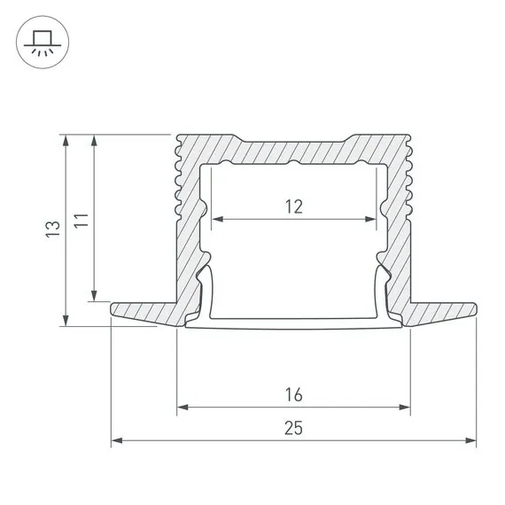 Arlight 036040 Профиль SL-SLIM-H13M-F25-3000 ANOD (Arlight, Алюминий) - ! УПАКОВКА СОСТОИТ ИЗ - 3 м/п, изображение 6