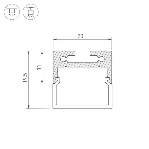 Arlight 027993 Профиль с экраном SL-LINE-2011M-2500 BLACK+OPAL SQUARE (Arlight, Алюминий) - ! УПАКОВКА СОСТОИТ ИЗ - 1 компл, изображение 4
