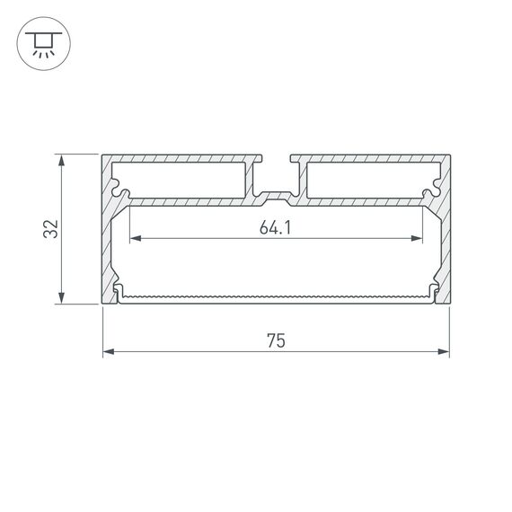Arlight 028033 Профиль с экраном SL-LINE-7532-2000 ANOD (Arlight, Алюминий) - ! УПАКОВКА СОСТОИТ ИЗ - 1 компл, изображение 6