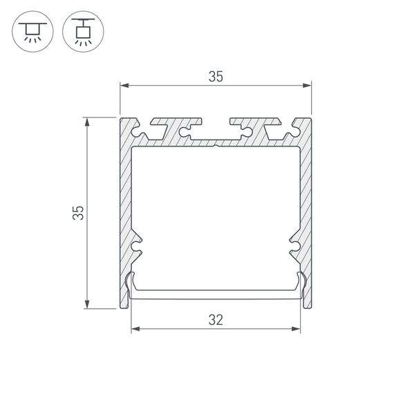 Arlight 036253 Профиль SL-LINE-3535-3000 BLACK (Arlight, Алюминий) - ! УПАКОВКА СОСТОИТ ИЗ - 3 м/п, изображение 6