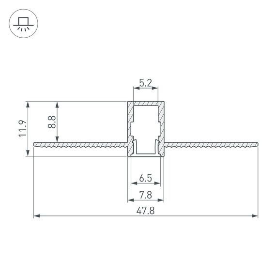 Arlight 034986 Профиль SL-LINIA8-FANTOM-2000 ANOD (Arlight, Алюминий) - ! УПАКОВКА СОСТОИТ ИЗ - 2 м/п, изображение 6