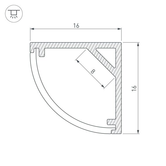 Arlight 037116 Профиль SL-KANT-H16-2000 BLACK (Arlight, Алюминий) - ! УПАКОВКА СОСТОИТ ИЗ - 2 м/п, изображение 8