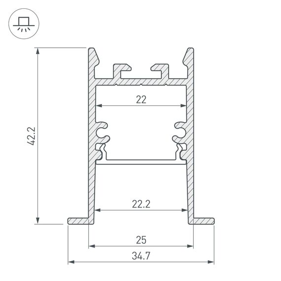 Arlight 031764 Профиль SL-COMFORT-3542-F-2000 ANOD (Arlight, Алюминий) - ! УПАКОВКА СОСТОИТ ИЗ - 2 м/п, изображение 6