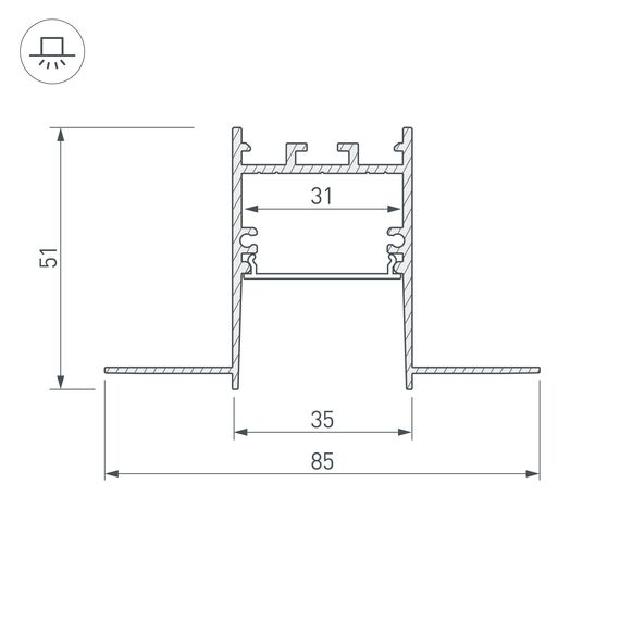 Arlight 033276 Профиль SL-COMFORT32-FANTOM-2000 ANOD (Arlight, Алюминий) - ! УПАКОВКА СОСТОИТ ИЗ - 2 м/п, изображение 5