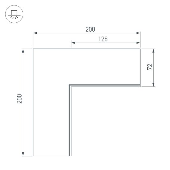 Arlight 030130 Угол SL-LINIA55-FANTOM внутренний (Arlight, Металл) - ! УПАКОВКА СОСТОИТ ИЗ - 1 шт, изображение 4