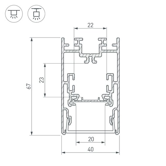 Arlight 021172 Профиль с экраном S2-LINE-4067-2500 ANOD+OPAL (Arlight, Алюминий) - ! УПАКОВКА СОСТОИТ ИЗ - 1 компл, изображение 8