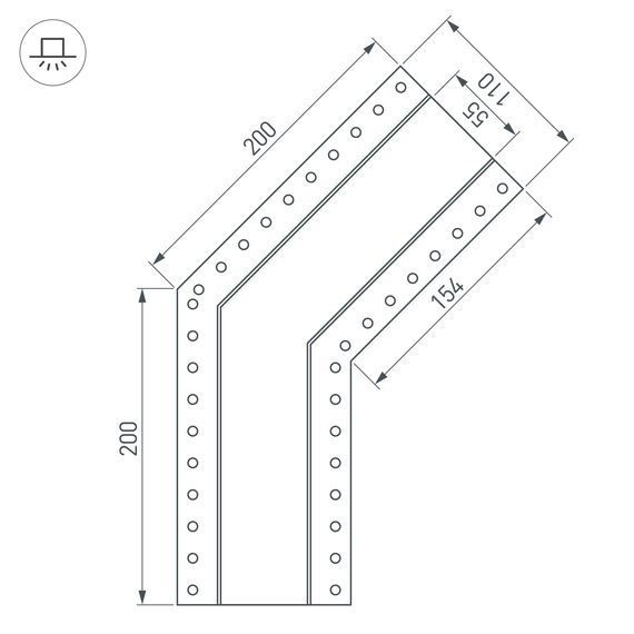 Arlight 030129 Угол SL-LINIA55-FANTOM-135 (Arlight, Металл) - ! УПАКОВКА СОСТОИТ ИЗ - 1 шт, изображение 4