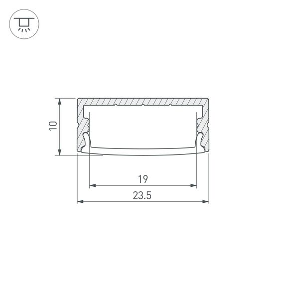 Arlight 016142 Профиль ARH-WIDE-H10-2000 ANOD (Arlight, Алюминий) - ! УПАКОВКА СОСТОИТ ИЗ - 2 м/п, изображение 5