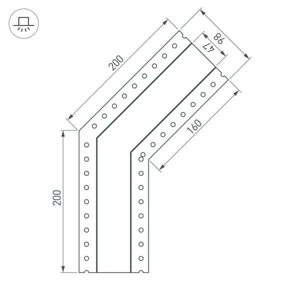 Arlight 030102 Угол SL-LINIA45-FANTOM-135 (Arlight, Металл) - ! УПАКОВКА СОСТОИТ ИЗ - 1 шт, изображение 6