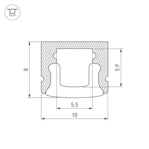 Arlight 018827 Профиль ARH-MINI5-2000 ANOD (Arlight, Алюминий) - ! УПАКОВКА СОСТОИТ ИЗ - 2 м/п, изображение 6