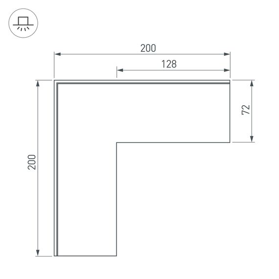 Arlight 030131 Угол SL-LINIA55-FANTOM внешний (Arlight, Металл) - ! УПАКОВКА СОСТОИТ ИЗ - 1 шт, изображение 6