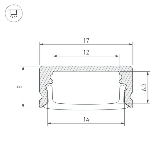 Arlight 038439 Профиль LINE-1708-2000 ANOD OLIVE GREY (Arlight, Алюминий) - ! УПАКОВКА СОСТОИТ ИЗ - 2 м/п, изображение 5
