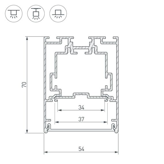 Arlight 029440 Профиль S2-LINE-5470-2500 SEAMLESS ANOD (Arlight, Алюминий) - ! УПАКОВКА СОСТОИТ ИЗ - 1 шт, изображение 6