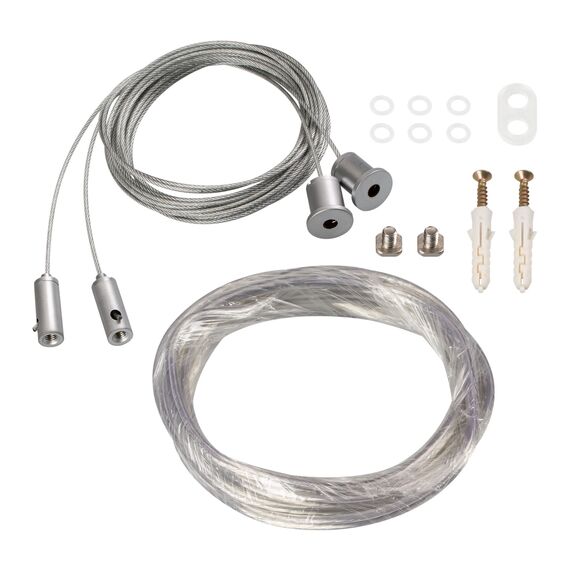 Arlight 019391(1) Подвес токопроводящий ARL-2x2m Set SILVER (Pad 9x2mm, 2x18AWG) (Arlight, провод 2x0.75) - ! УПАКОВКА СОСТОИТ ИЗ - 1 компл