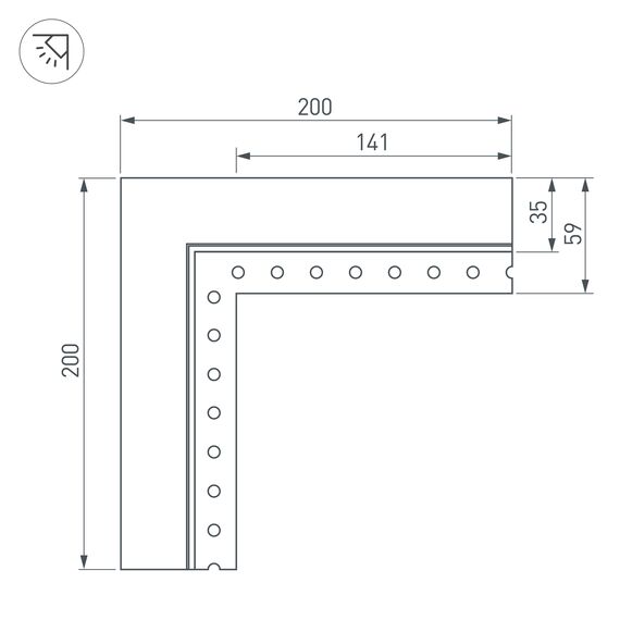 Arlight 030100 Угол SL-LINIA32-FANTOM-EDGE внутренний (Arlight, Металл) - ! УПАКОВКА СОСТОИТ ИЗ - 1 шт, изображение 3